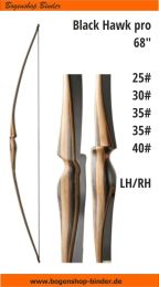 Langbogen Black Hawk pro Longbow EBURON 68 in 25 - 40 lbs