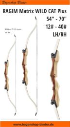 Recurve Anfängerbogen Ragim MATRIX WILD CAT Plus Junior white 54, 58 Zoll 14 - 30 lbs