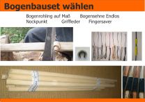 Bogenrohling Manau Bogenbauholz bis 60-68" exakter Schnitt mit Sehne und Nockpunkt