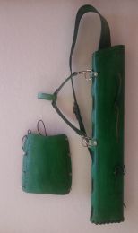 Köcher BowBi Color Set Köcher Armschutz Gürteltasche grün