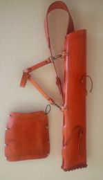 Köcher BowBi Color Set Köcher Armschutz Gürteltasche rot